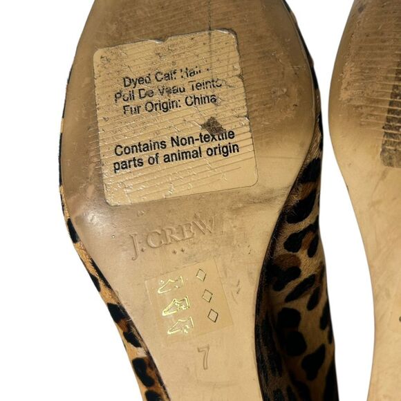 J. Crew Sylvia Calf Hair Leopard Print Wedges Cheetah Print Wedged Heels Size 7 - Picture 9 of 13
